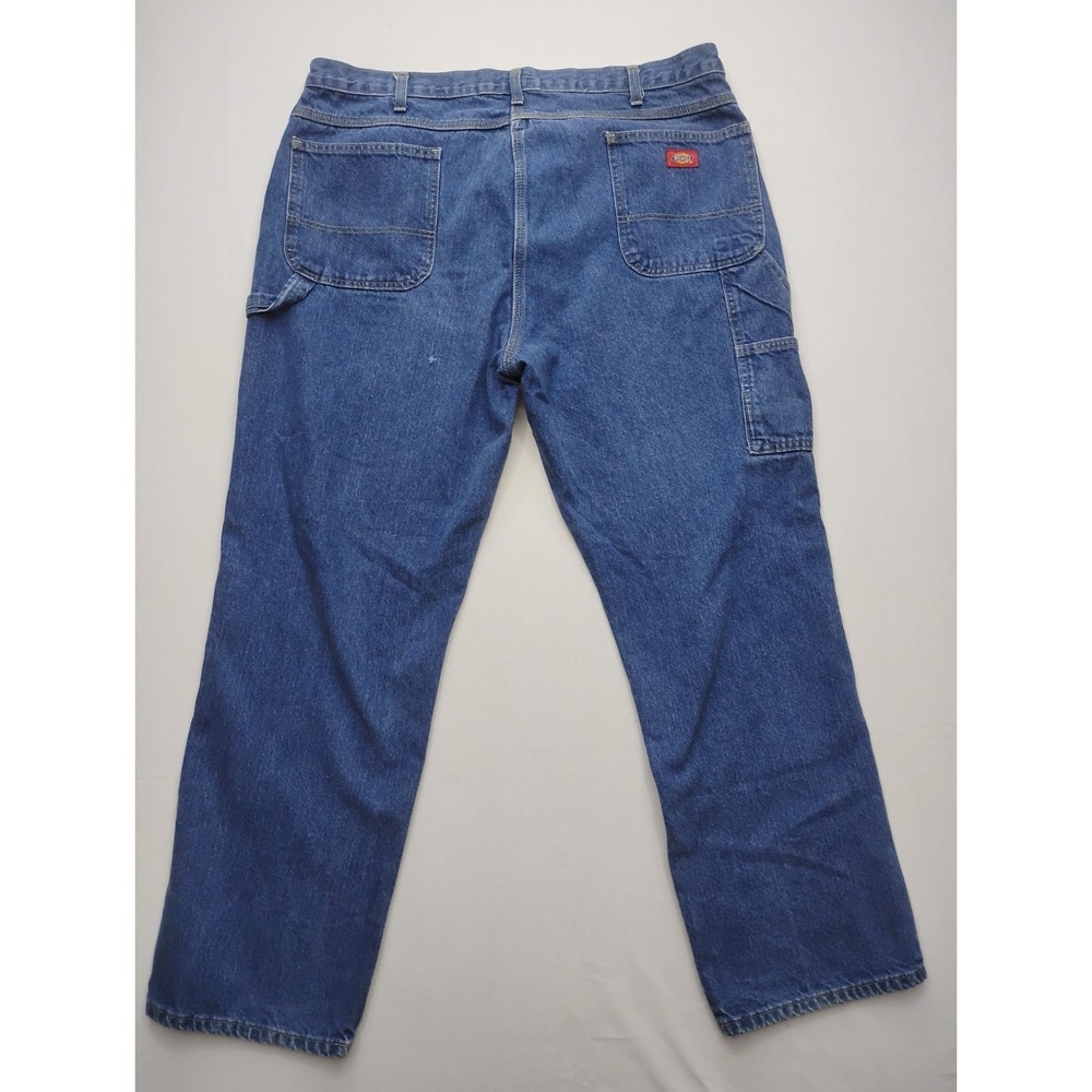 Dickies Carpenter Jeans Size 42x32 Dark Wash Denim Straight Leg Baggy Work Wear